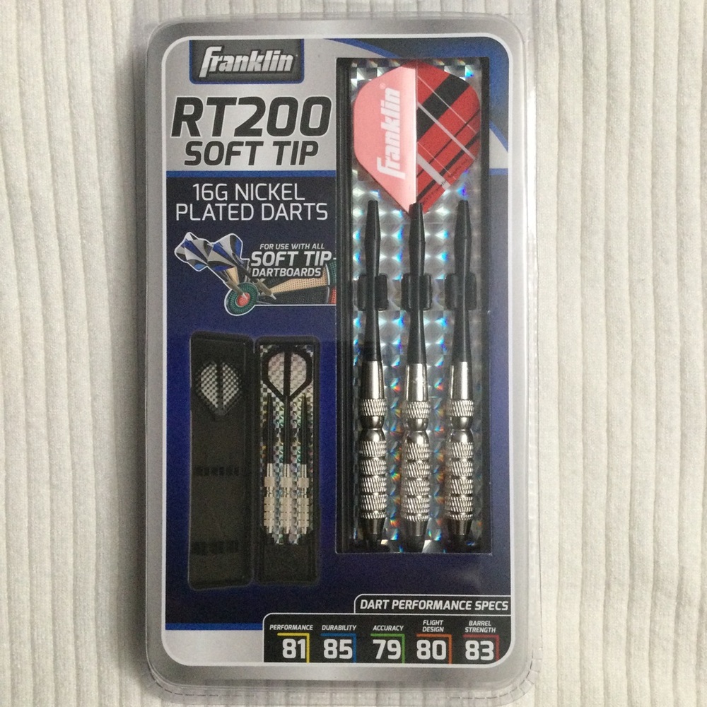 Franklin RT200 Soft Tip, 16G Nickel Plated Darts, Brand new
